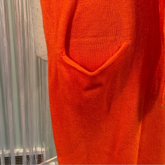 Orange Knit Maxi Cardigan Kimono Size XS - Picture 15 of 17